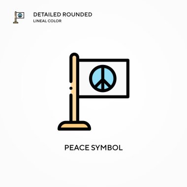 Barış sembolü vektör simgesi. Modern vektör illüstrasyon kavramları. Düzenlemesi ve kişiselleştirmesi kolay.