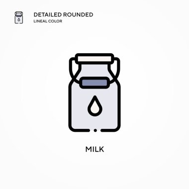 Süt vektörü simgesi. Modern vektör illüstrasyon kavramları. Düzenlemesi ve kişiselleştirmesi kolay.