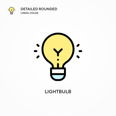 Ampul vektör simgesi. Modern vektör illüstrasyon kavramları. Düzenlemesi ve kişiselleştirmesi kolay.