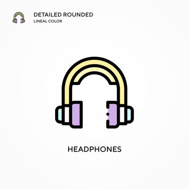 Kulaklık vektör simgesi. Modern vektör illüstrasyon kavramları. Düzenlemesi ve kişiselleştirmesi kolay.