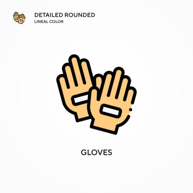 Eldiven vektör simgesi. Modern vektör illüstrasyon kavramları. Düzenlemesi ve kişiselleştirmesi kolay.