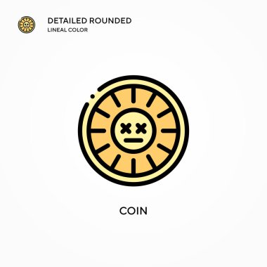 Sikke vektör simgesi. Modern vektör illüstrasyon kavramları. Düzenlemesi ve kişiselleştirmesi kolay.