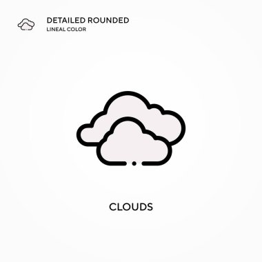 Bulut vektör simgesi. Modern vektör illüstrasyon kavramları. Düzenlemesi ve kişiselleştirmesi kolay.