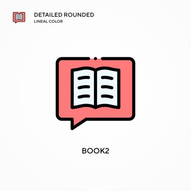 Kitap 2 vektör simgesi. Modern vektör illüstrasyon kavramları. Düzenlemesi ve kişiselleştirmesi kolay.