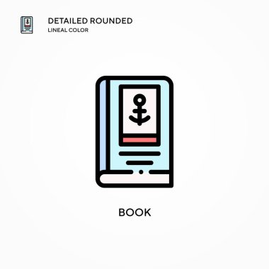 Kitap vektör simgesi. Modern vektör illüstrasyon kavramları. Düzenlemesi ve kişiselleştirmesi kolay.