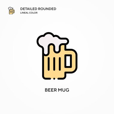 Bira kupası vektör simgesi. Modern vektör illüstrasyon kavramları. Düzenlemesi ve kişiselleştirmesi kolay.