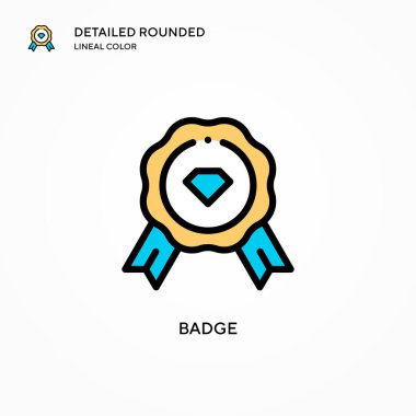 Rozet vektör simgesi. Modern vektör illüstrasyon kavramları. Düzenlemesi ve kişiselleştirmesi kolay.