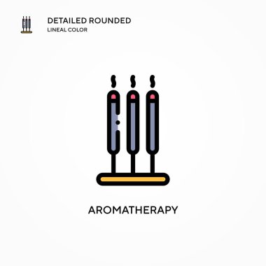 Aromaterapi vektör ikonu. Modern vektör illüstrasyon kavramları. Düzenlemesi ve kişiselleştirmesi kolay.