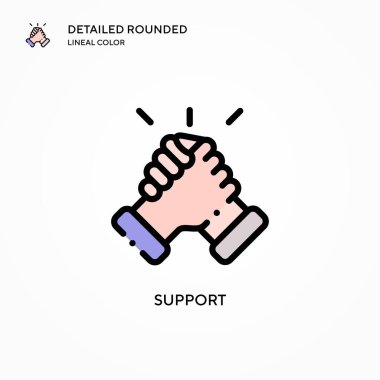 Vektör simgesini destekle. Modern vektör illüstrasyon kavramları. Düzenlemesi ve kişiselleştirmesi kolay.