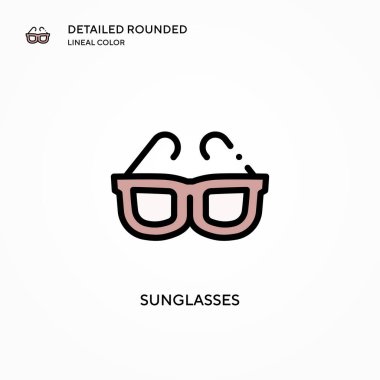 Güneş gözlüğü vektör simgesi. Modern vektör illüstrasyon kavramları. Düzenlemesi ve kişiselleştirmesi kolay.
