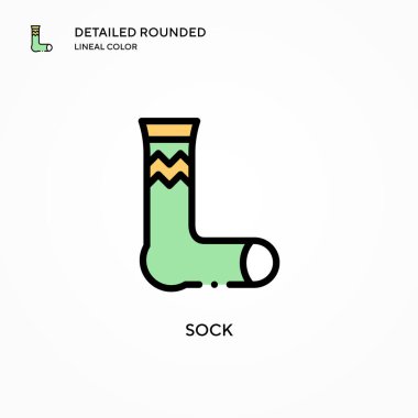 Sock vektör simgesi. Modern vektör illüstrasyon kavramları. Düzenlemesi ve kişiselleştirmesi kolay.