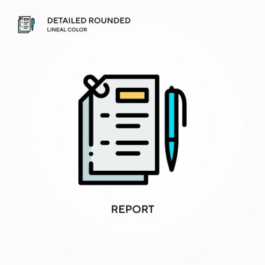 Vektör simgesini rapor et. Modern vektör illüstrasyon kavramları. Düzenlemesi ve kişiselleştirmesi kolay.