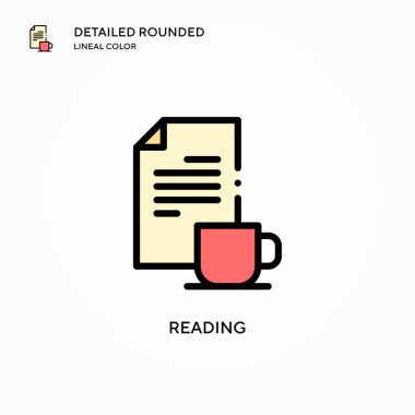 Vektör simgesi okunuyor. Modern vektör illüstrasyon kavramları. Düzenlemesi ve kişiselleştirmesi kolay.