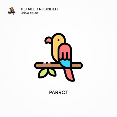 Papağan vektör simgesi. Modern vektör illüstrasyon kavramları. Düzenlemesi ve kişiselleştirmesi kolay.