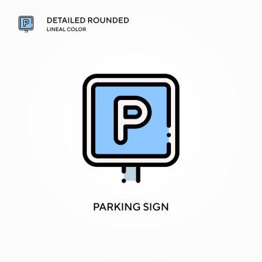 Park işareti vektör simgesi. Modern vektör illüstrasyon kavramları. Düzenlemesi ve kişiselleştirmesi kolay.