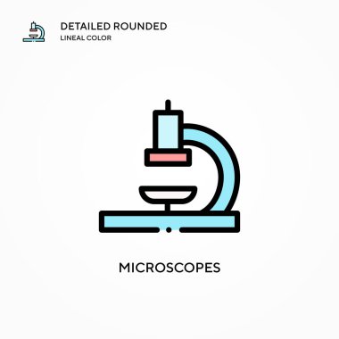 Mikroskop vektör simgesi. Modern vektör illüstrasyon kavramları. Düzenlemesi ve kişiselleştirmesi kolay.