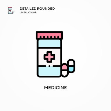 İlaç vektör simgesi. Modern vektör illüstrasyon kavramları. Düzenlemesi ve kişiselleştirmesi kolay.