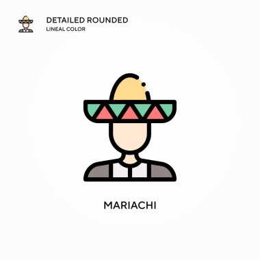 Mariachi vektör simgesi. Modern vektör illüstrasyon kavramları. Düzenlemesi ve kişiselleştirmesi kolay.