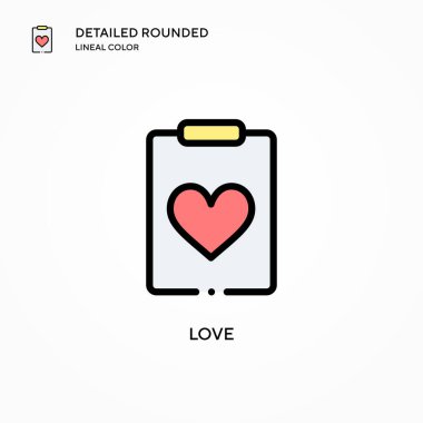 Aşk vektör simgesi. Modern vektör illüstrasyon kavramları. Düzenlemesi ve kişiselleştirmesi kolay.