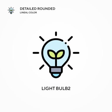 Ampul 2 vektör simgesi. Modern vektör illüstrasyon kavramları. Düzenlemesi ve kişiselleştirmesi kolay.