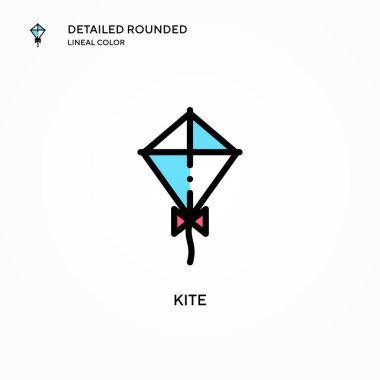 Uçurtma vektör simgesi. Modern vektör illüstrasyon kavramları. Düzenlemesi ve kişiselleştirmesi kolay.