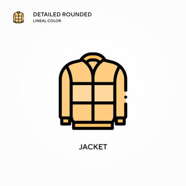 Ceket vektör simgesi. Modern vektör illüstrasyon kavramları. Düzenlemesi ve kişiselleştirmesi kolay.