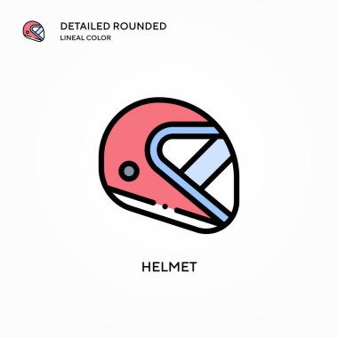 Miğfer vektör simgesi. Modern vektör illüstrasyon kavramları. Düzenlemesi ve kişiselleştirmesi kolay.