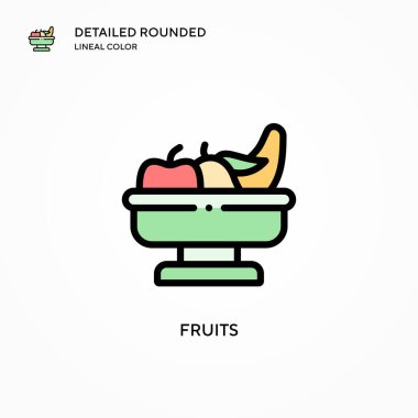 Meyve vektör simgesi. Modern vektör illüstrasyon kavramları. Düzenlemesi ve kişiselleştirmesi kolay.