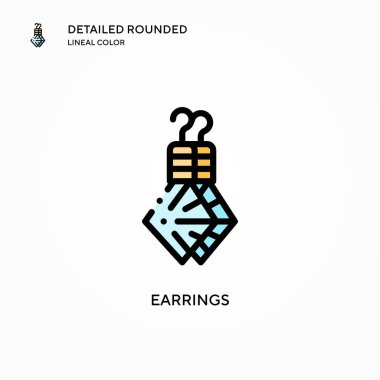 Küpe vektör ikonu. Modern vektör illüstrasyon kavramları. Düzenlemesi ve kişiselleştirmesi kolay.