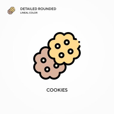 Kurabiye vektör simgesi. Modern vektör illüstrasyon kavramları. Düzenlemesi ve kişiselleştirmesi kolay.