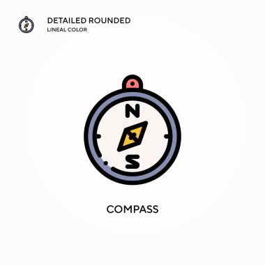 Pusula vektör simgesi. Modern vektör illüstrasyon kavramları. Düzenlemesi ve kişiselleştirmesi kolay.