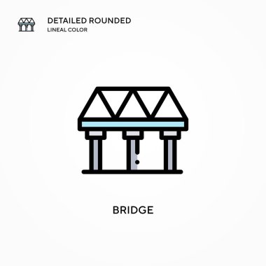 Köprü vektör simgesi. Modern vektör illüstrasyon kavramları. Düzenlemesi ve kişiselleştirmesi kolay.