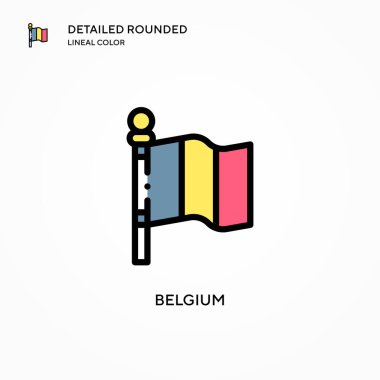 Belçika vektör simgesi. Modern vektör illüstrasyon kavramları. Düzenlemesi ve kişiselleştirmesi kolay.
