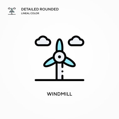 Yel değirmeni ikonu. Modern vektör illüstrasyon kavramları. Düzenlemesi ve kişiselleştirmesi kolay.