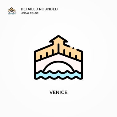 Venedik vektör simgesi. Modern vektör illüstrasyon kavramları. Düzenlemesi ve kişiselleştirmesi kolay.