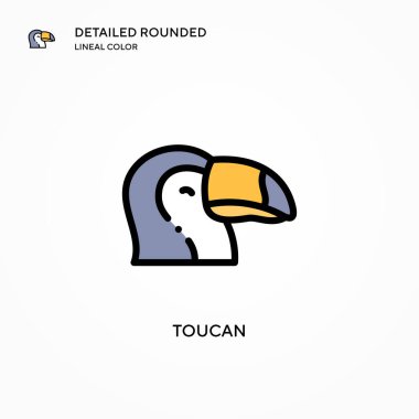 Toucan vektör simgesi. Modern vektör illüstrasyon kavramları. Düzenlemesi ve kişiselleştirmesi kolay.
