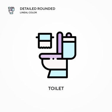 Tuvalet vektörü simgesi. Modern vektör illüstrasyon kavramları. Düzenlemesi ve kişiselleştirmesi kolay.