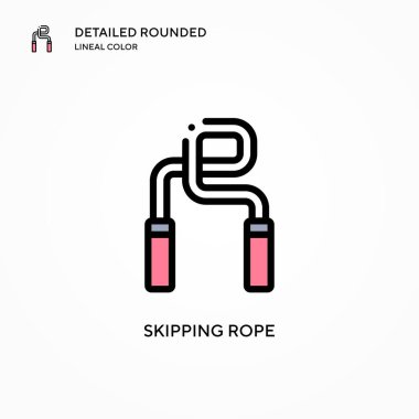 İp vektör simgesi atlanıyor. Modern vektör illüstrasyon kavramları. Düzenlemesi ve kişiselleştirmesi kolay.