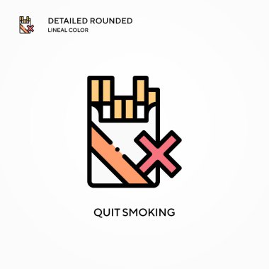 Sigara içmeyi bırak vektör simgesi. Modern vektör illüstrasyon kavramları. Düzenlemesi ve kişiselleştirmesi kolay.