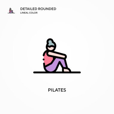 Pilates vektör simgesi. Modern vektör illüstrasyon kavramları. Düzenlemesi ve kişiselleştirmesi kolay.