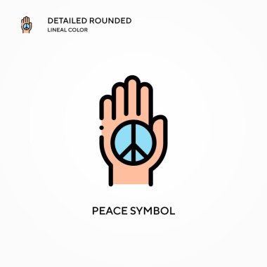 Barış sembolü vektör simgesi. Modern vektör illüstrasyon kavramları. Düzenlemesi ve kişiselleştirmesi kolay.