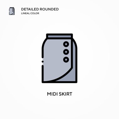 Midi etek vektör simgesi. Modern vektör illüstrasyon kavramları. Düzenlemesi ve kişiselleştirmesi kolay.