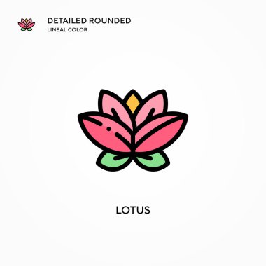 Lotus vektör simgesi. Modern vektör illüstrasyon kavramları. Düzenlemesi ve kişiselleştirmesi kolay.