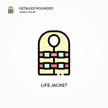 Can yeleği vektör simgesi. Modern vektör illüstrasyon kavramları. Düzenlemesi ve kişiselleştirmesi kolay.