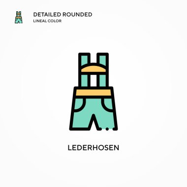 Lederhosen vektör simgesi. Modern vektör illüstrasyon kavramları. Düzenlemesi ve kişiselleştirmesi kolay.