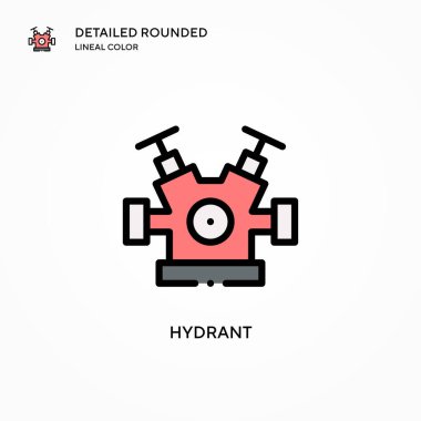 Yangın musluğu vektör simgesi. Modern vektör illüstrasyon kavramları. Düzenlemesi ve kişiselleştirmesi kolay.