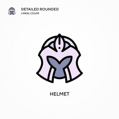 Miğfer vektör simgesi. Modern vektör illüstrasyon kavramları. Düzenlemesi ve kişiselleştirmesi kolay.