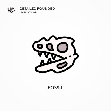 Fosil vektör simgesi. Modern vektör illüstrasyon kavramları. Düzenlemesi ve kişiselleştirmesi kolay.