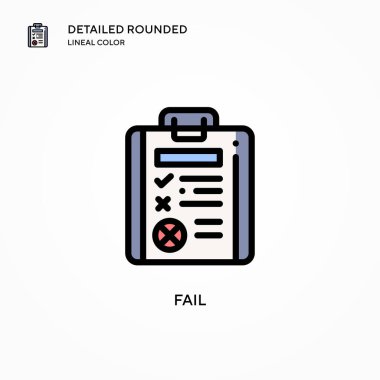 Başarısız vektör simgesi. Modern vektör illüstrasyon kavramları. Düzenlemesi ve kişiselleştirmesi kolay.