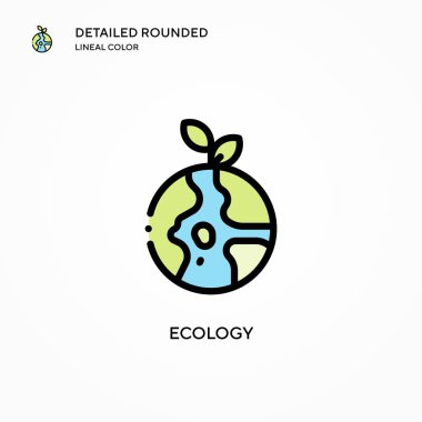 Ekoloji vektör simgesi. Modern vektör illüstrasyon kavramları. Düzenlemesi ve kişiselleştirmesi kolay.